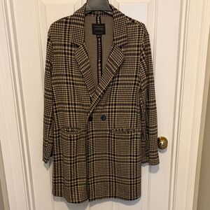 Sanctuary Plaid Blazer in Black and Tan
